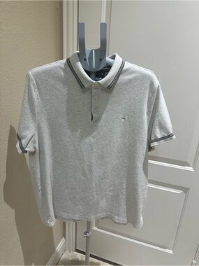Michael Kors Light Gray Polo with Contrast Trim